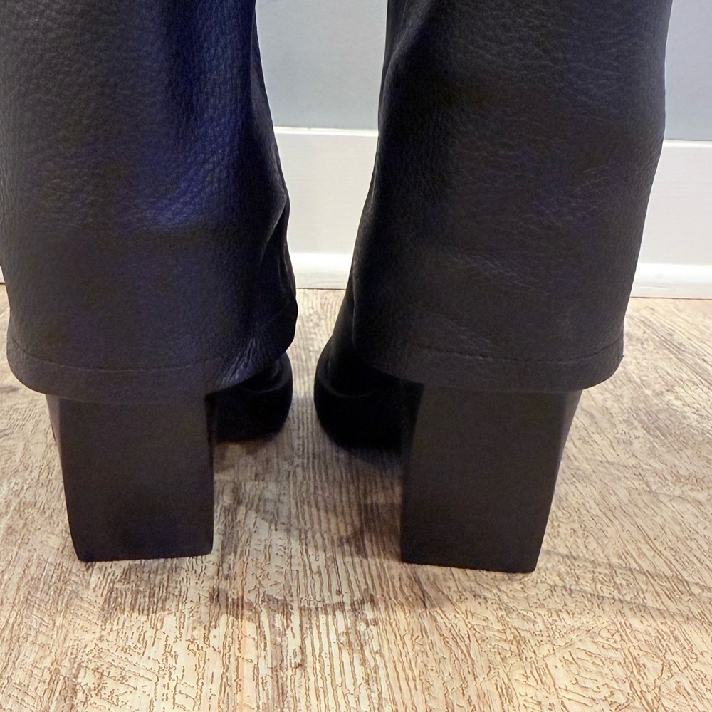 Olivia Miller Virgo Fold-Over Black Heeled Platform Boots NEW - Picture 12 of 15